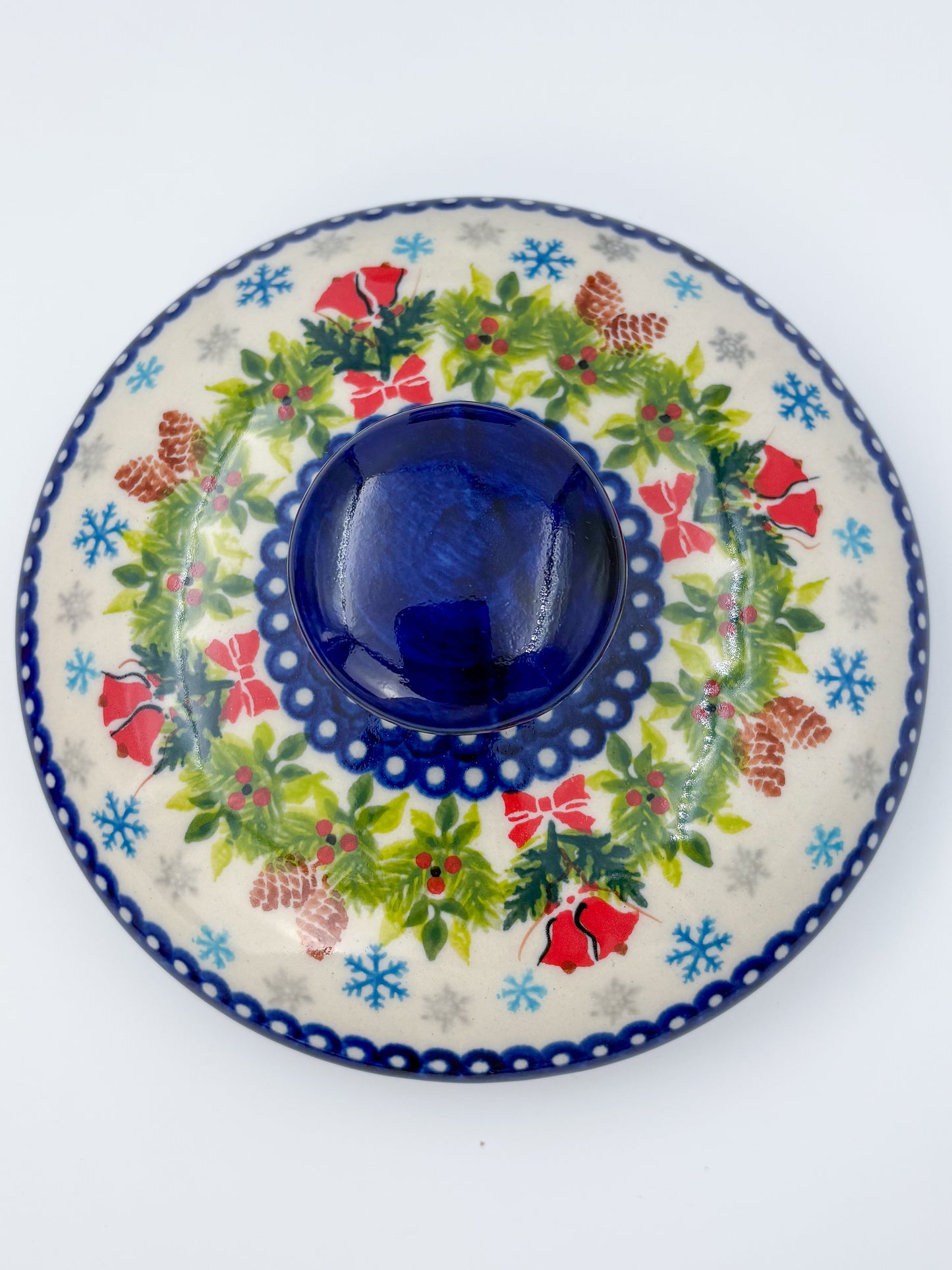 7" Antek Jar.  Handmade Polish pottery.  UNIKAT Horse and Bells Design