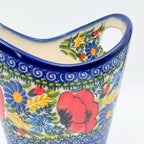 Basket Container & Utensil Med.  Handmade Polish pottery.  UNIKAT Garden Poppy Design