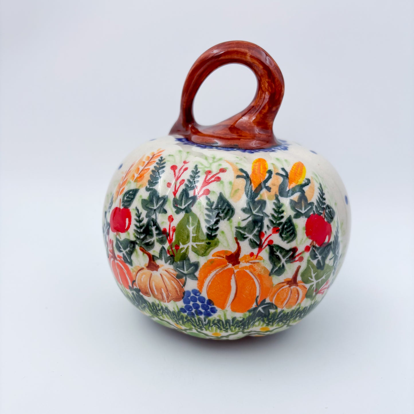 Pumpkin Small 5.3".  Hand crafted Polish pottery stoneware: UNIKAT Scarecrow and Pumpkins