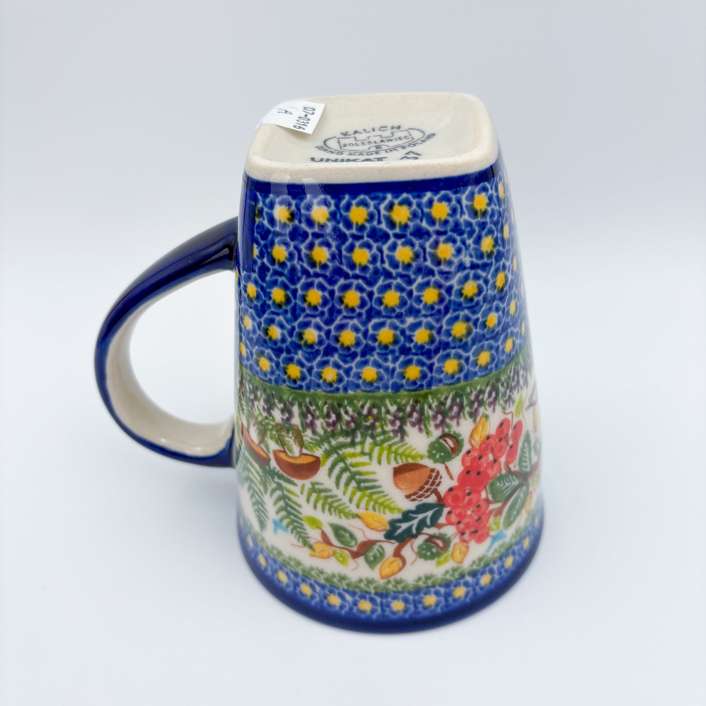 Mug XL 18oz. Handcrafted Polish pottery stoneware:  UNIKAT Foxy Trails