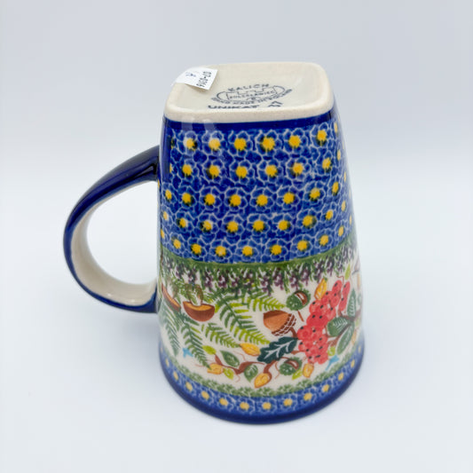 Mug XL 18oz. Handcrafted Polish pottery stoneware:  UNIKAT Foxy Trails