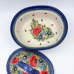10” Baker Jacek with Lid Handmade in Poland.  UNIKAT Garden Poppy