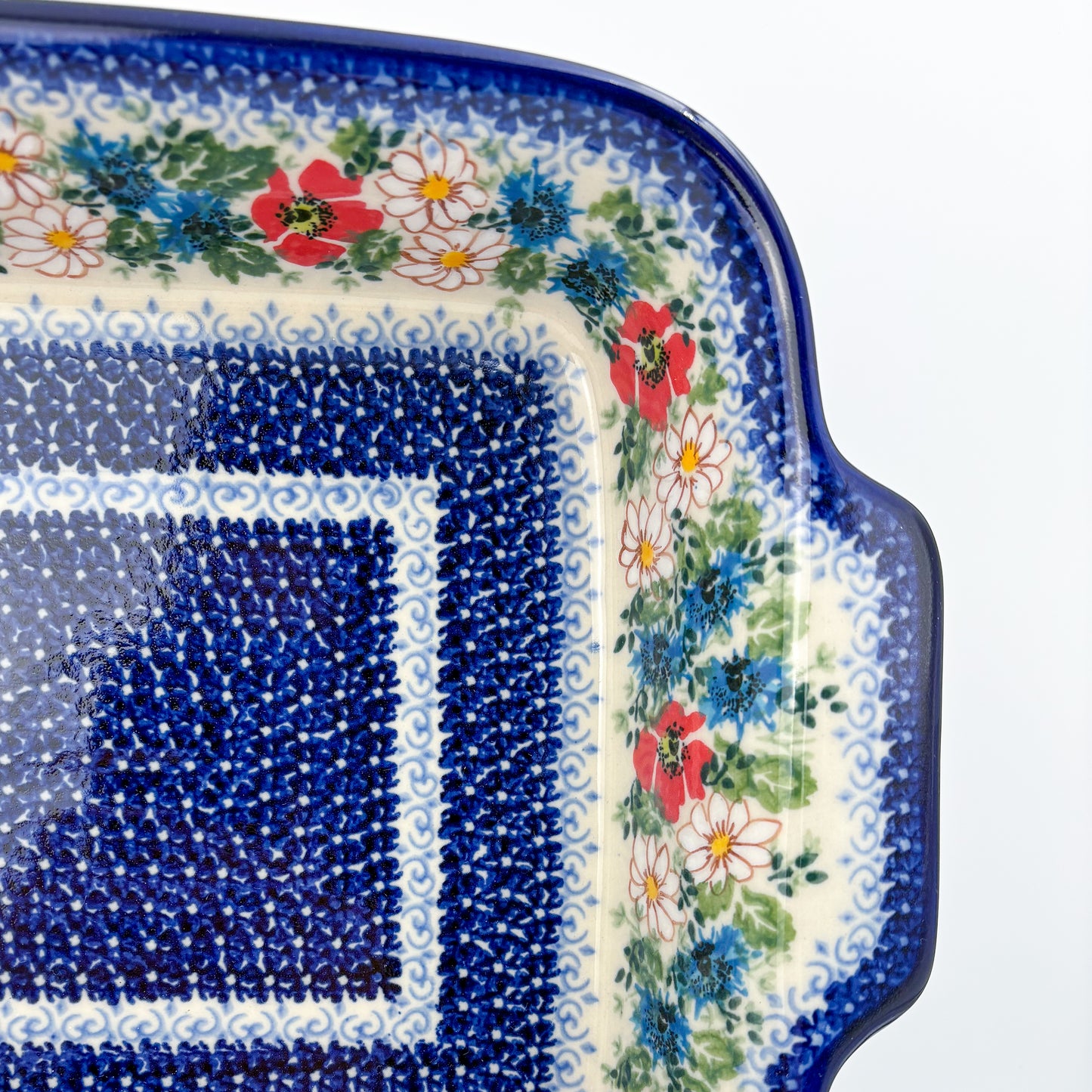 9” Lasagna Baker Handmade in Poland.  UNIKAT Wildflower