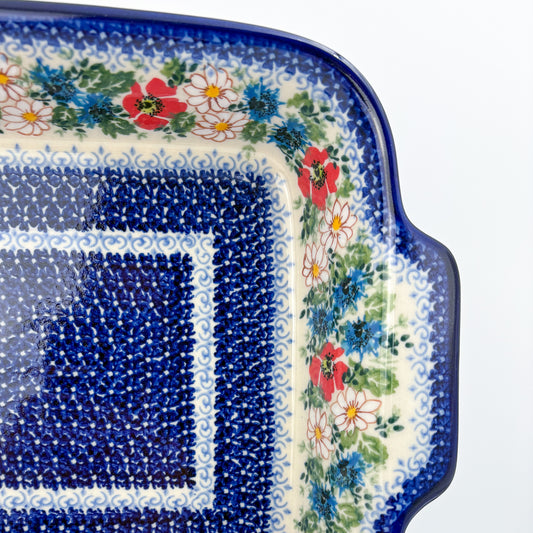 9” Lasagna Baker Handmade in Poland.  UNIKAT Wildflower