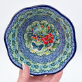 6" Scalloped Bowl.  UNIKAT Spring Floral Garland