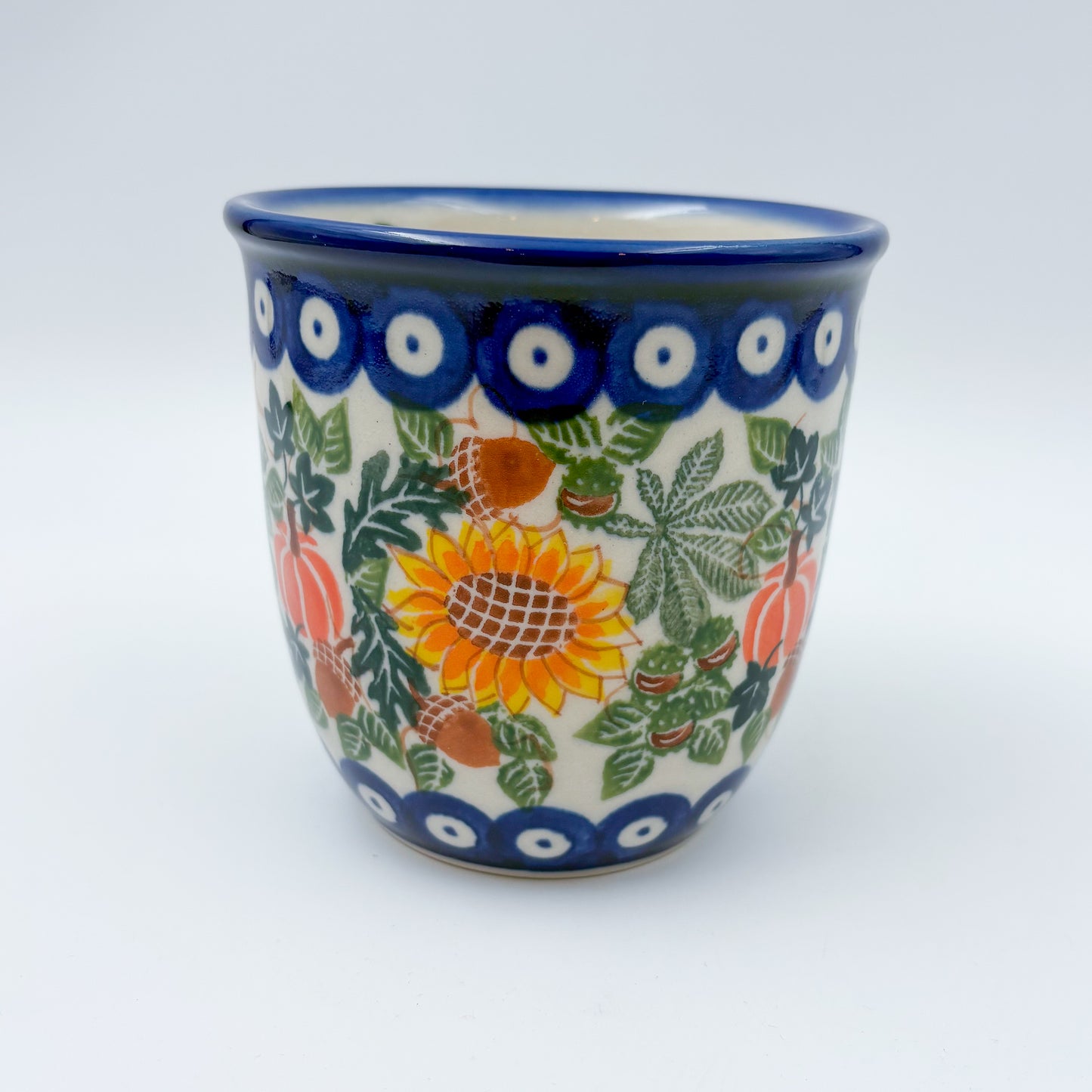 14 oz Viking Mug. Handcrafted Polish pottery stoneware:  UNIKAT Sunflower Meadow