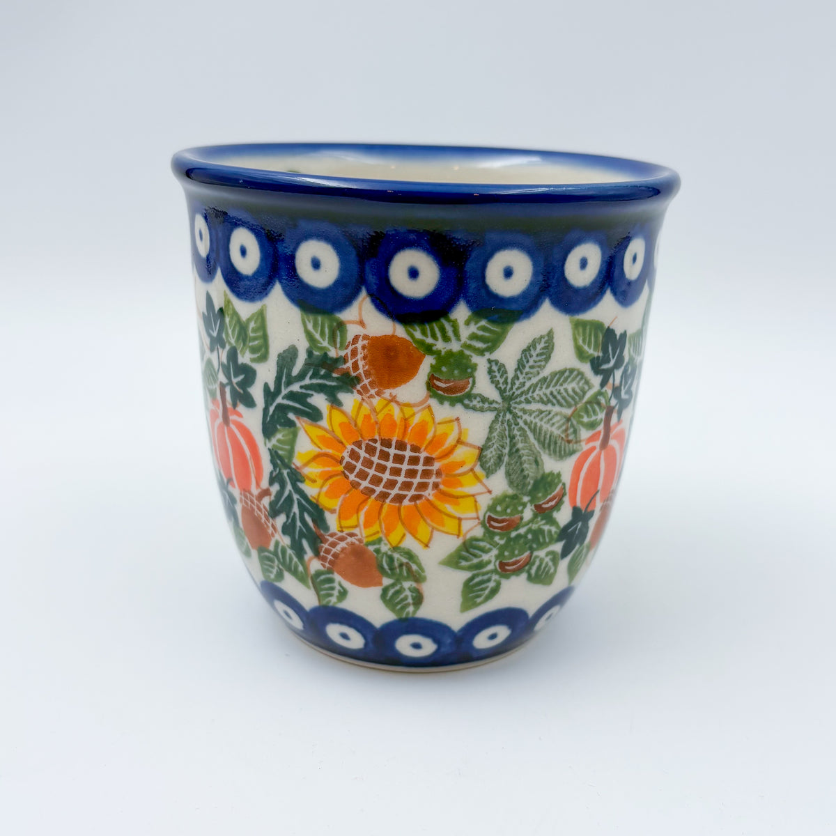 Sunflower Meadow Viking mug on white background, straight-on front view