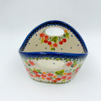 Basket Container Small.  Handmade Polish pottery.  UNIKAT Cherry Blossom Design