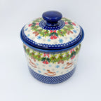 7" Antek Jar.  Handmade Polish pottery.  UNIKAT Horse and Bells Design