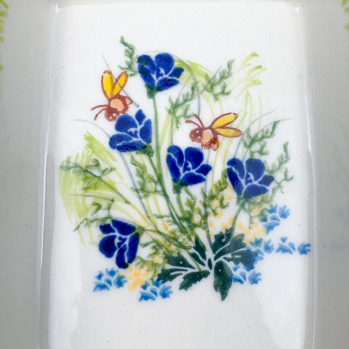 Butter Dish Deep: UNIKAT Bluebell Meadow