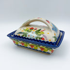 Butter Dish Deep: UNIKAT Summer Strawberries Design