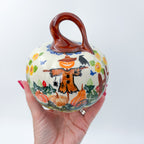 Pumpkin Small 5.3".  Hand crafted Polish pottery stoneware: UNIKAT Scarecrow and Pumpkins