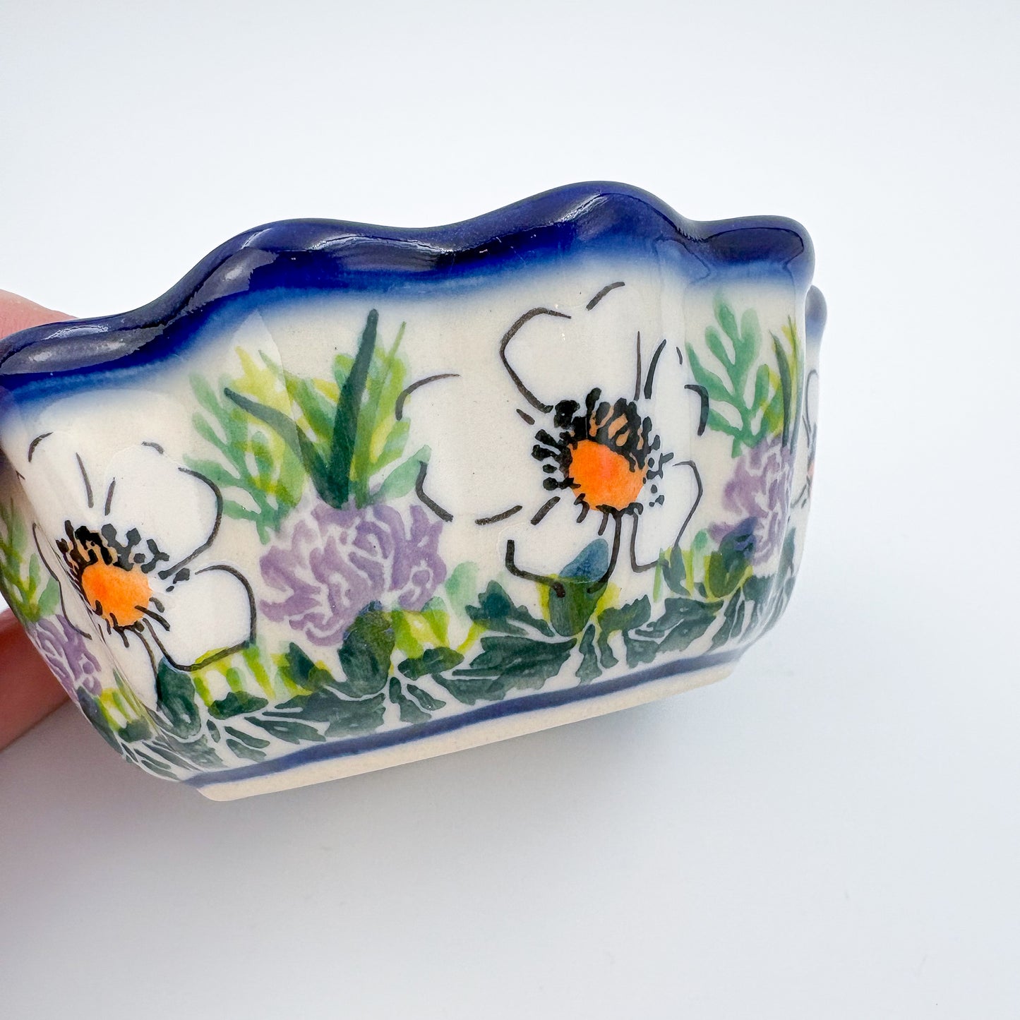 4” Small Babka Bowl.  Hand crafted Polish pottery stoneware:  Primrose Design