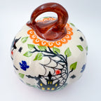 Pumpkin Small 5.3".  Hand crafted Polish pottery stoneware: UNIKAT Cat Witch