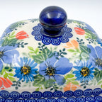 Butter Dish Wide Handcrafted in Poland: UNIKAT Poppy Garden Bloom Design