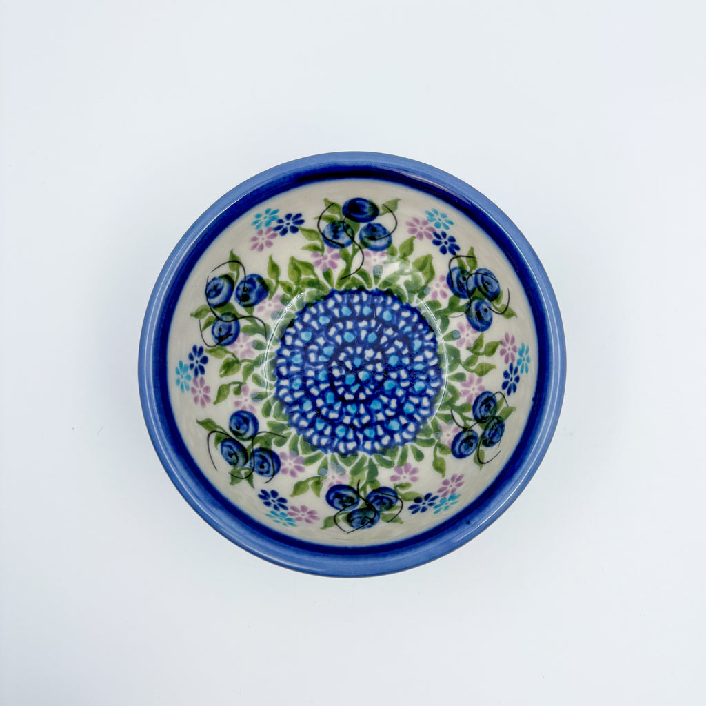 Small Set 3 stacking Bowls.  Hand crafted Polish pottery stoneware:  UNIKAT Blueberry Design