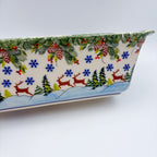 13” Meatloaf/Bread Baker Handmade in Poland.  UNIKAT Reindeer Bliss