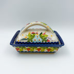 Butter Dish Deep: UNIKAT Summer Strawberries Design