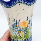 Vase Fala 7”. Handmade Polish pottery.  UNIKAT Songbird Garden