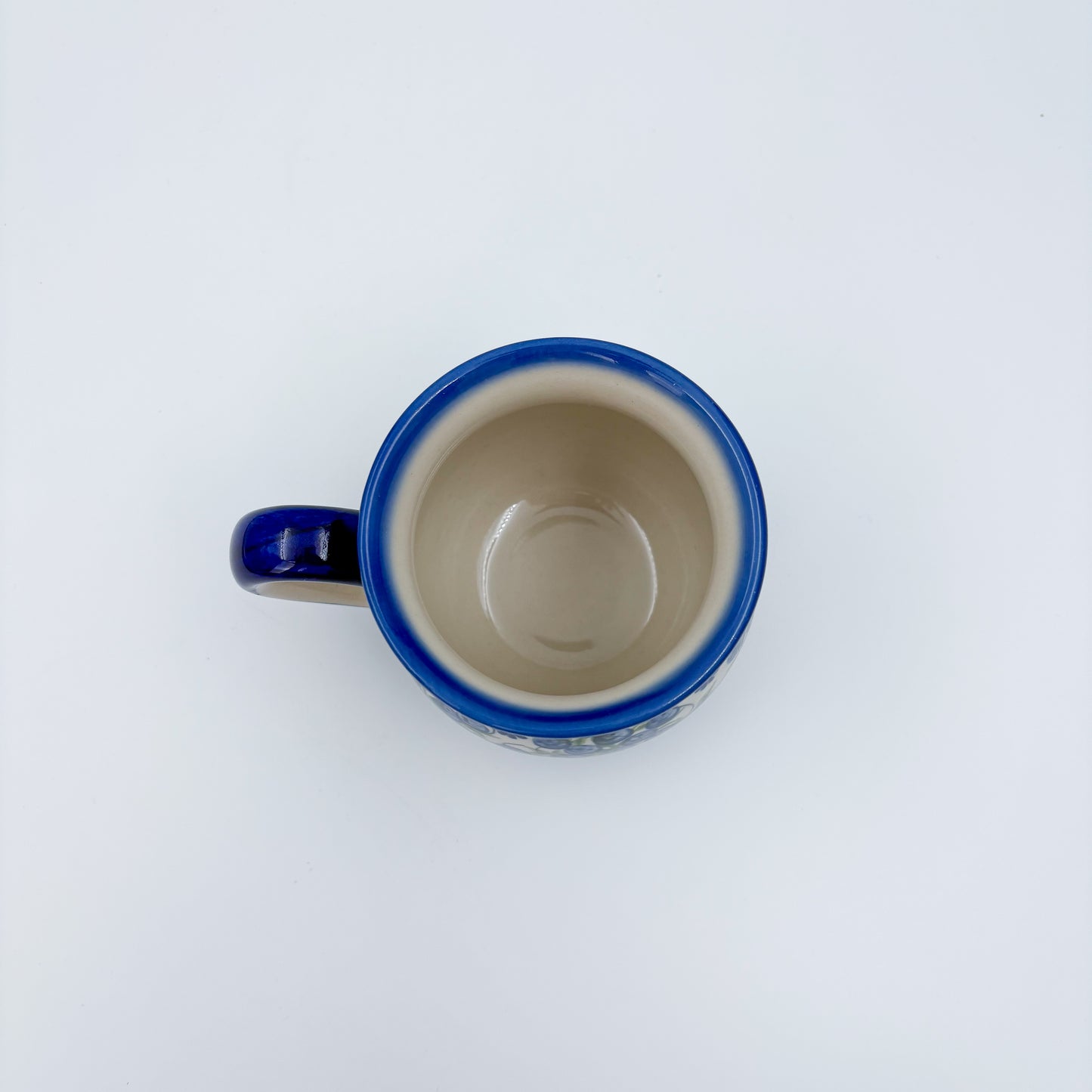 10 oz Bubble Mug. Handcrafted Polish pottery stoneware:  UNIKAT Blueberry Design