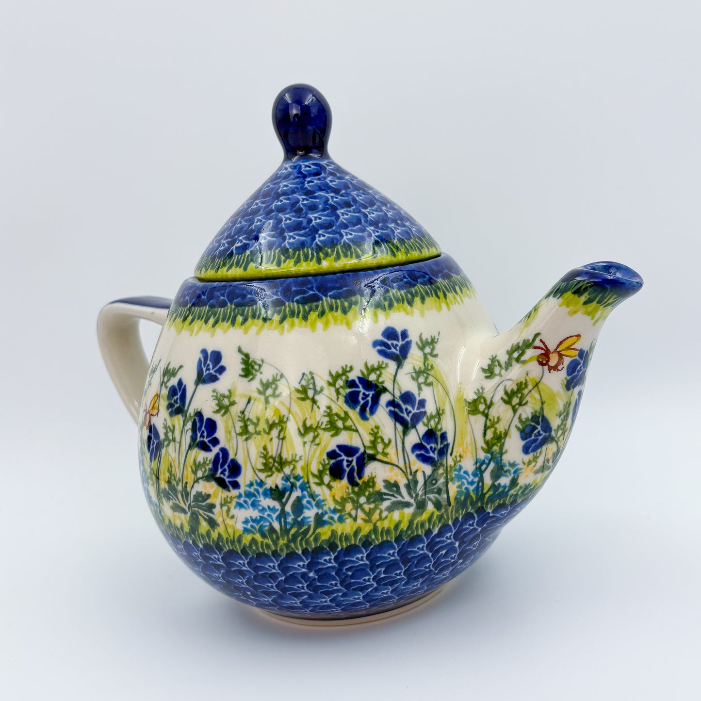 37 oz Teapot Atena Handcrafted Pottery in Poland. Bluebell Meadow Design