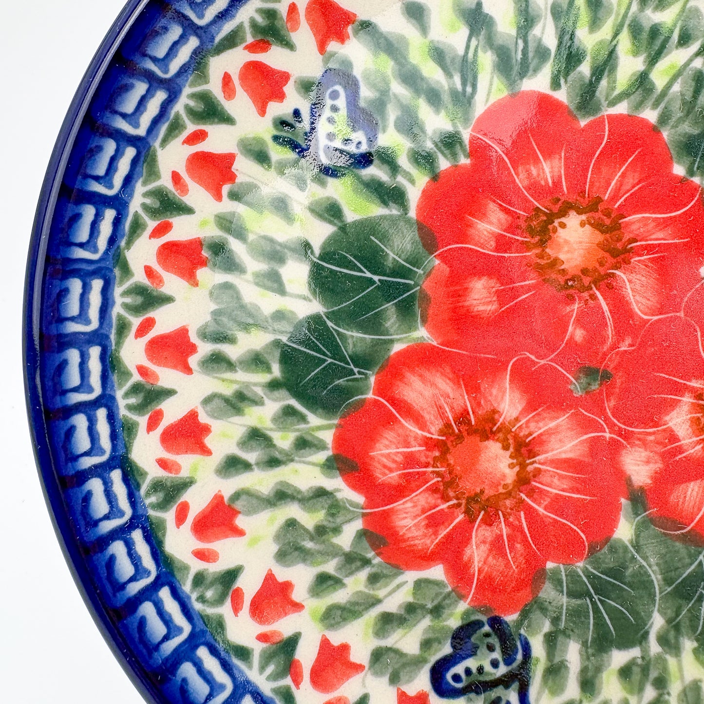 7” Plate.  Hand crafted Polish pottery stoneware: UNIKAT Happiness Design