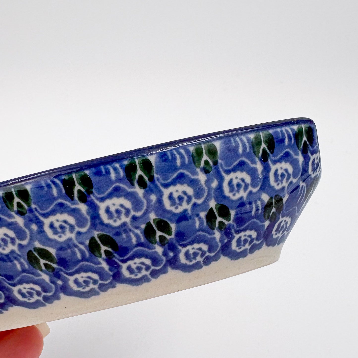 Spoon Rest 5””.  Handmade Polish pottery.  UNIKAT Candy Red Poppy Design