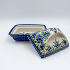 Butter Dish Deep: Hand crafted Polish pottery stoneware: UNIKAT Blueberry
