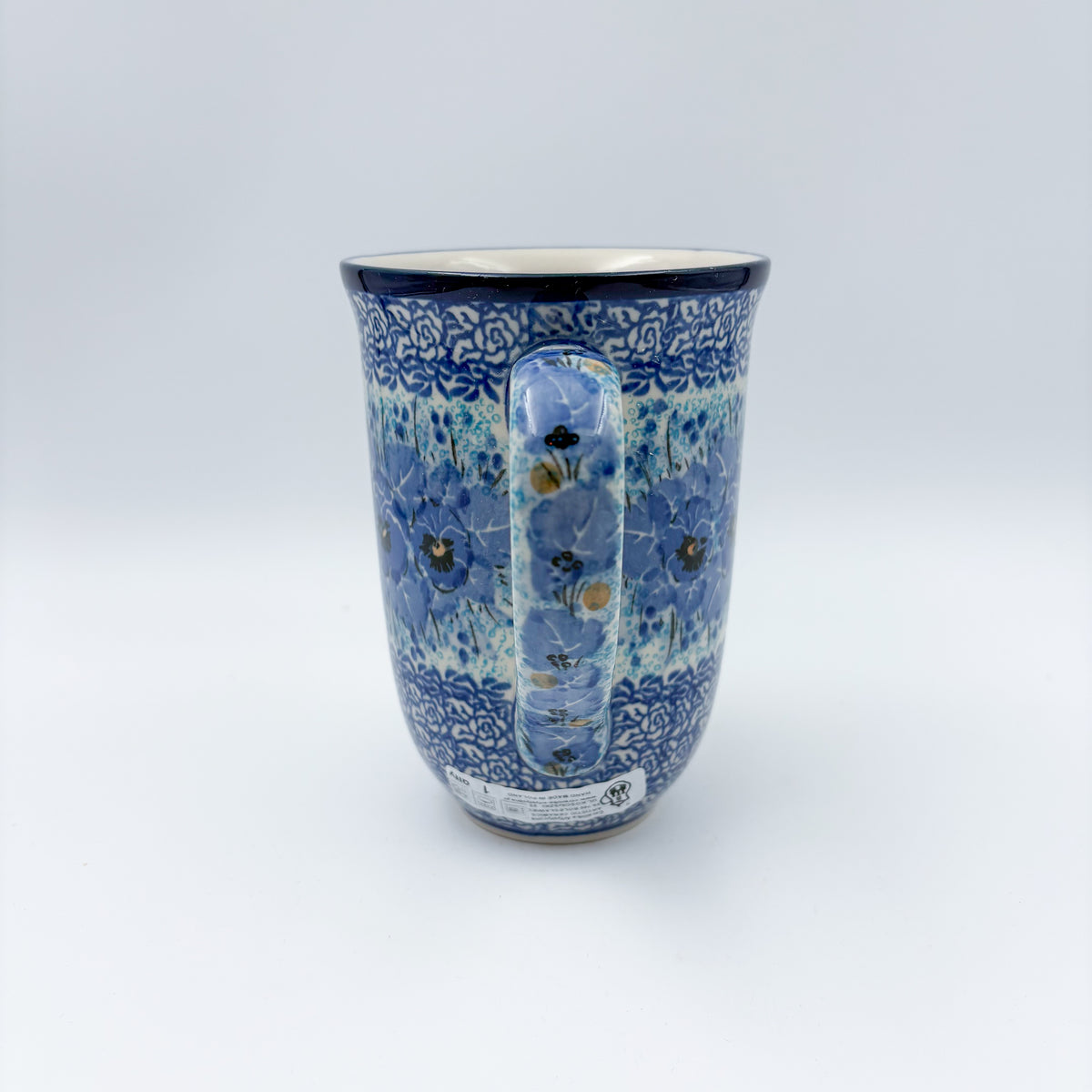 Deep Winter latte mug on white background, straight-on front view