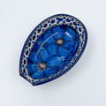Spoon Rest 5”. Handmade Polish pottery.  UNIKAT Cobalt Poppies Design