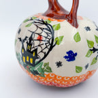 Pumpkin Small 5.3".  Hand crafted Polish pottery stoneware: UNIKAT Cat Witch
