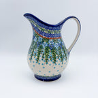 37 oz. Pitcher.  Hand painted Polish pottery stoneware UNIKAT Whispering Ferns