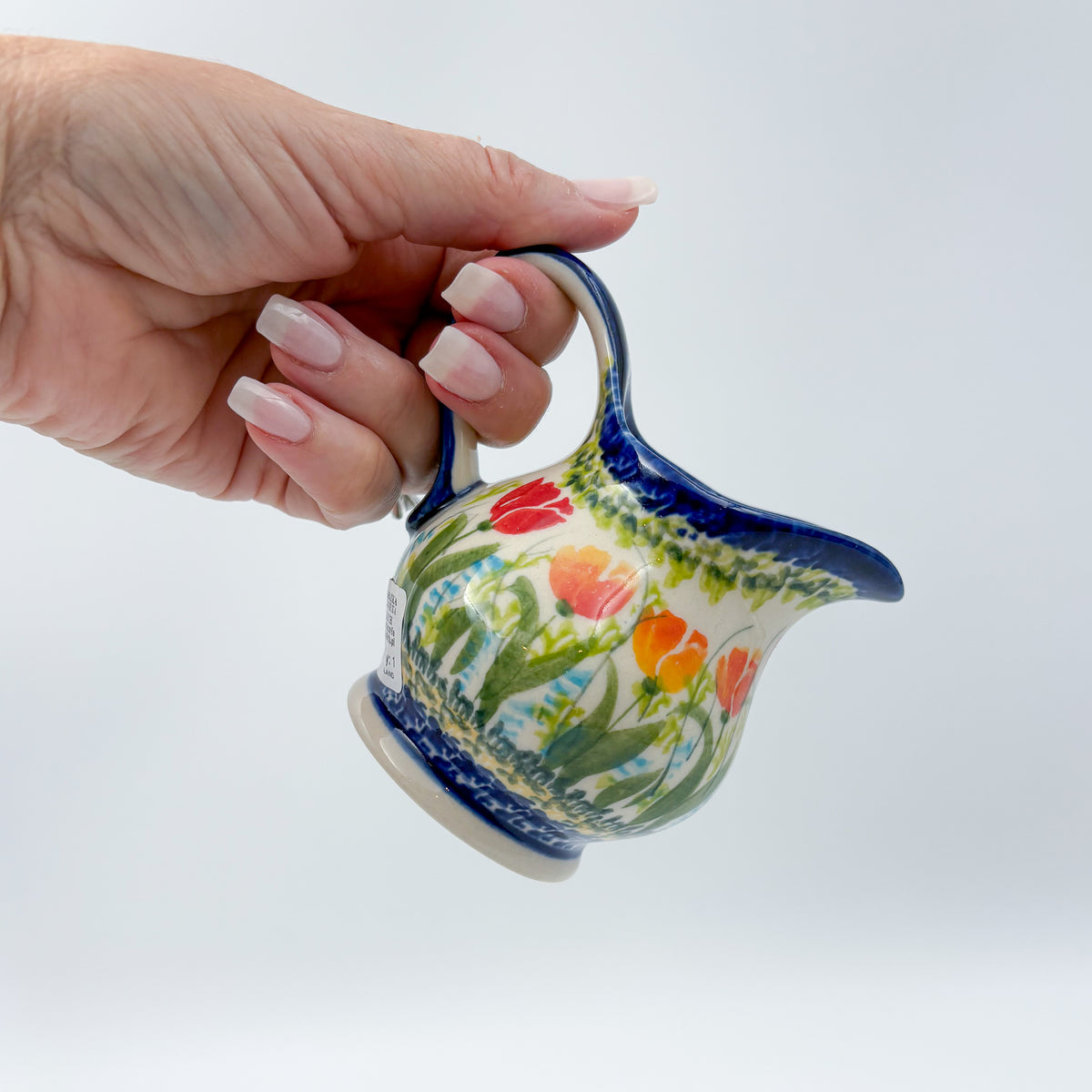 5 oz Allegro Creamer.  Handcrafted in Poland. UNIKAT Tulip Fields