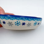 Spoon Rest 5”.  Handmade Polish pottery.  UNIKAT Winter Gnome Design