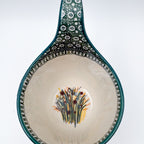 16 oz Bowl/Mug with Loop-Handle.  Hand crafted Polish pottery stoneware: UNIKAT Fall Reeds