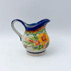 6 oz Kubus Creamer. Handcrafted in Poland UNIKAT Orange Poppy
