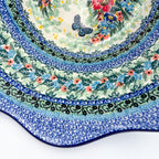 12" Wavy Bowl:  UNIKAT Spring Floral Garland