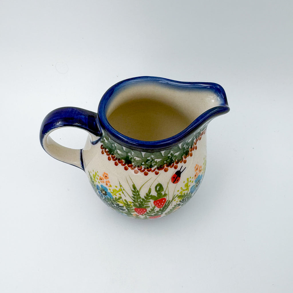 6 oz Kubus Creamer.  UNIKAT Strawberry Fields