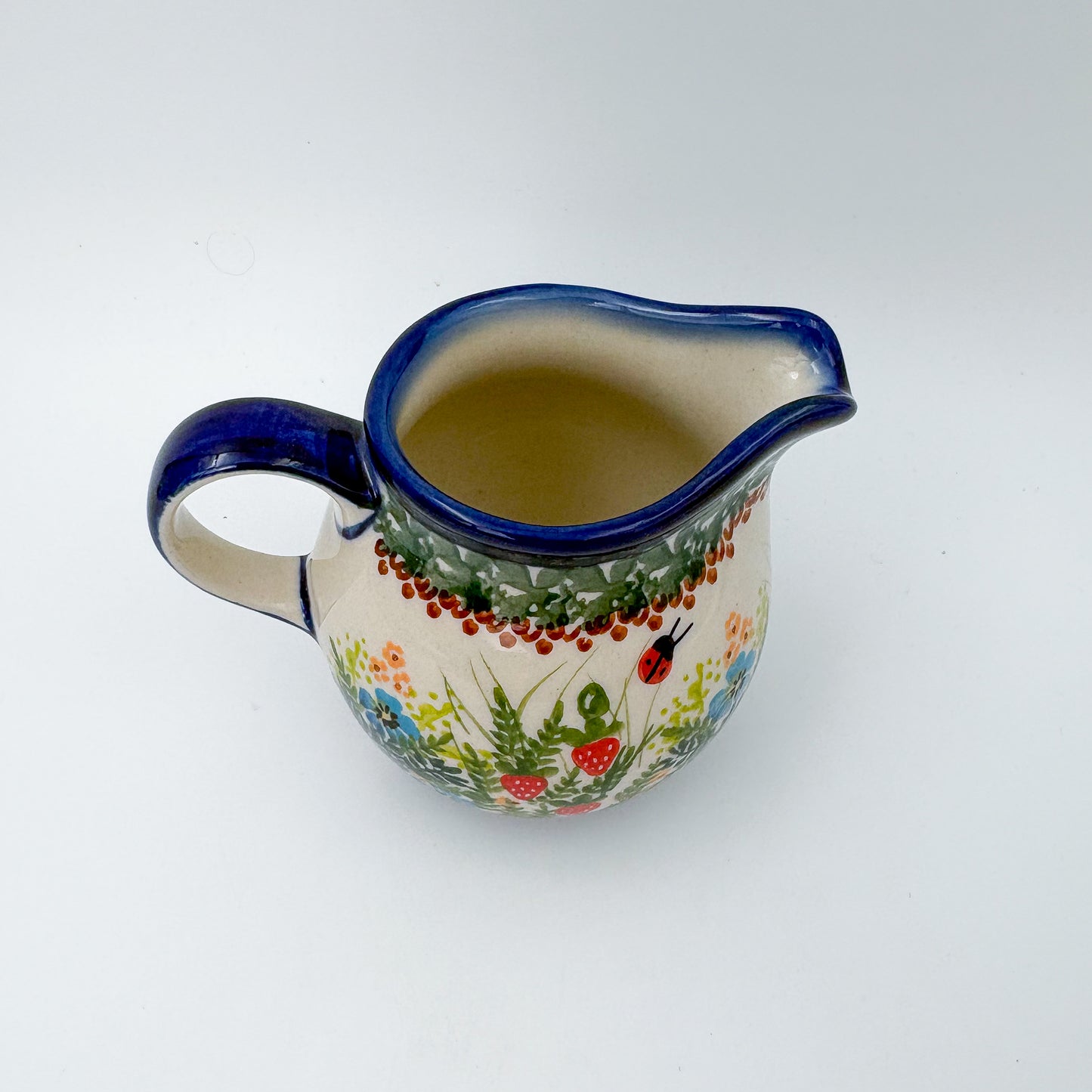 6 oz Kubus Creamer.  UNIKAT Strawberry Fields