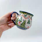 10 oz Bubble Mug. Handcrafted Polish pottery stoneware:  UNIKAT Gingerbread Cottage