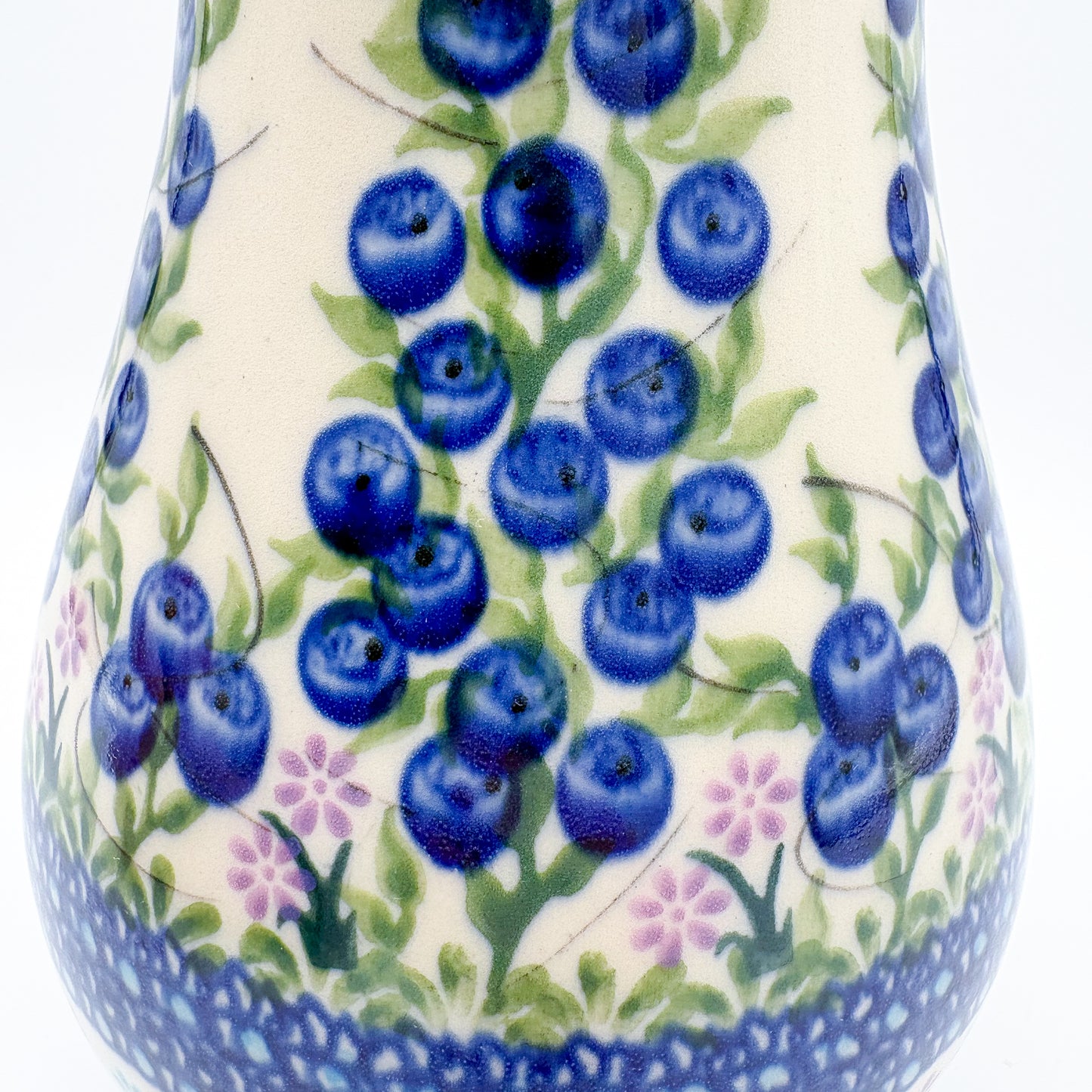 Vase 9”. Handmade Polish pottery.  UNIKAT Blueberry