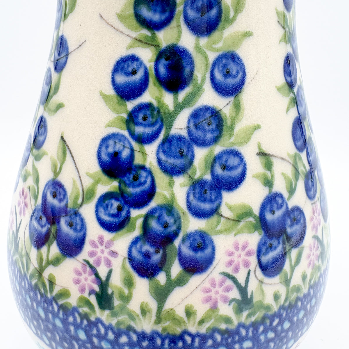 Vase 9”. Handmade Polish pottery.  UNIKAT Blueberry