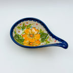 Spoon Stand.  Handmade Polish pottery.  UNIKAT Orange Poppy