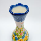 Swirl Vase 6.5”. Handmade Polish pottery.  UNIKAT Yellow Magic