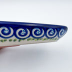 Spoon Rest 5”. Handmade Polish pottery.  UNIKAT Morning Glory