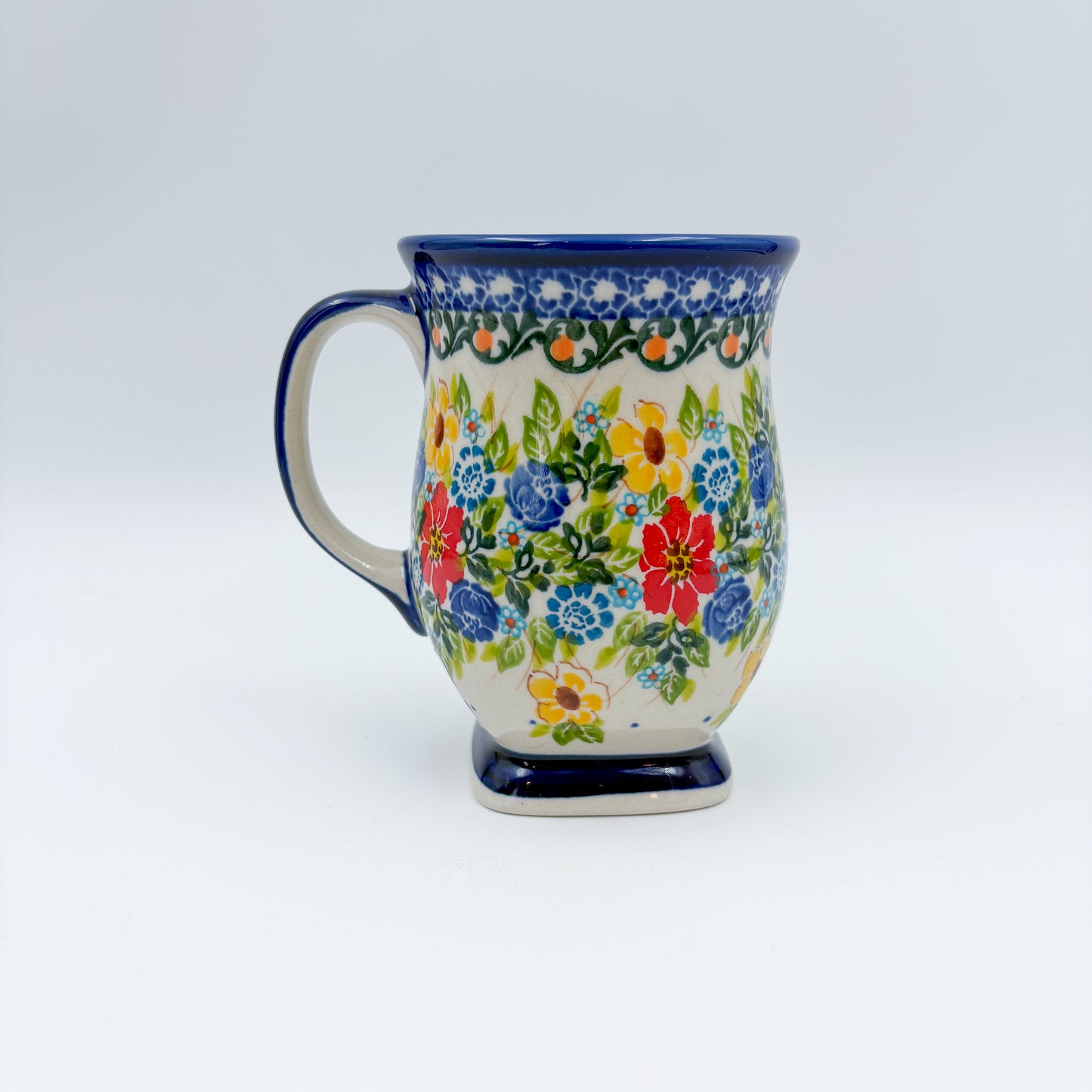 Tulip Mug 10oz. Handcrafted Polish pottery stoneware:  UNIKAT Garden Party
