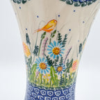 Vase Fala 7”. Handmade Polish pottery.  UNIKAT Songbird Garden