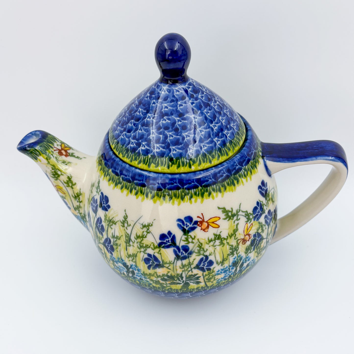 37 oz Teapot Atena Handcrafted Pottery in Poland. Bluebell Meadow Design
