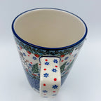 16 oz Mug. Handcrafted Polish pottery stoneware:  UNIKAT Dancing Snowman Design