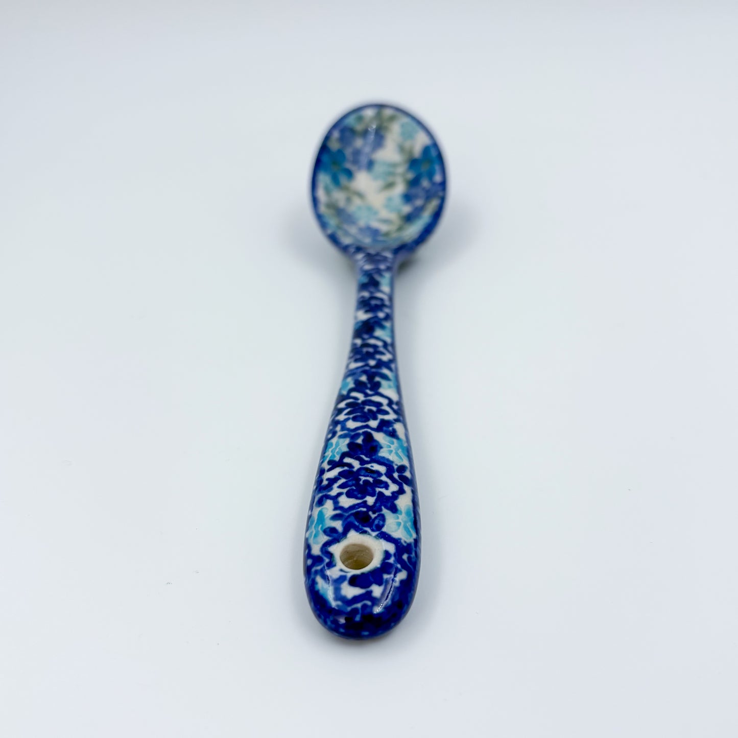 Spoon Lg 8”.  Handmade Polish pottery.